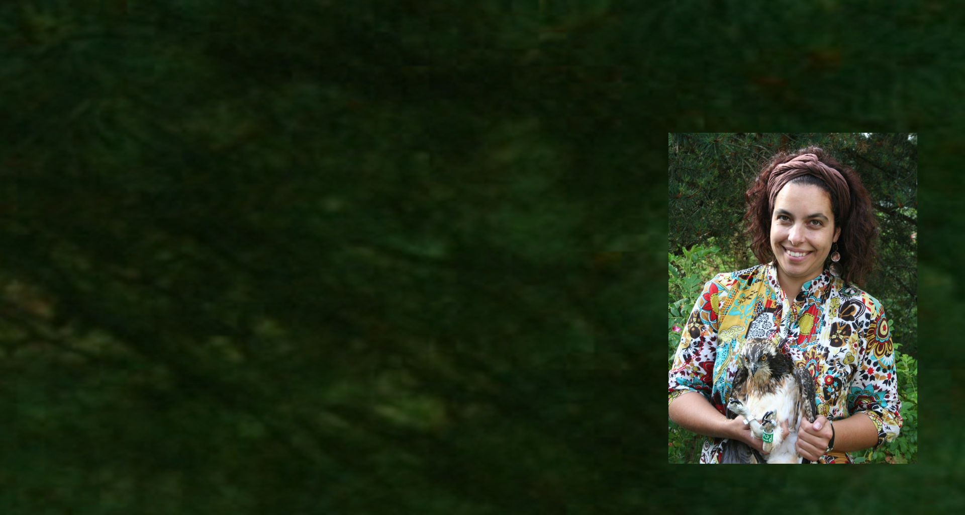 Andreia Dias com águia-pesqueira